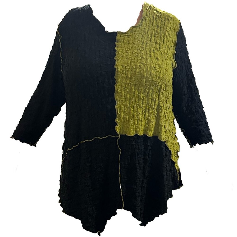 "Pucker Color Block Tunic" by Noblu. Sold in Artful Home